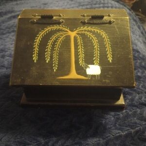 Decorative Wooden Box with Tree Design